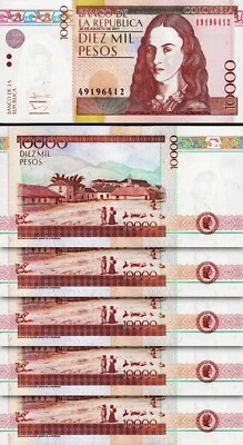 Colombia 10000 Pesos 2011, UNC, 5 Pcs LOT, Consecutive, P-453 - Image 1 of 4