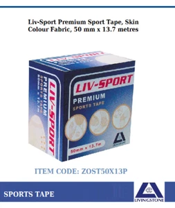 Liv-Sport Premium Rigid Strapping Sports Tape Tan Colour Fabric 50 mm x 13.7m - Picture 1 of 2