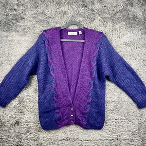 Linda Allard Ellen Tracy Vintage 80er Mohair Wolle Strick Cardigan Gr. Large Vintage - Bild 1 von 8