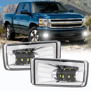 Pair LED Fog Lights For Chevy Silverado Suburban Avalanche Suburban 2007-2014 - Foto 1 di 11