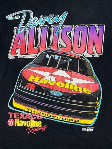 Vintage 1992 Davey Allison Texaco Havoline NASCAR Racing T-Shirt Gift For Men Cover