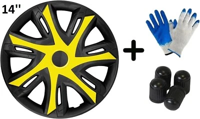 Satz 4x Stück Radkappen Radzierblenden Radblenden | NRM 14" N-Power Gelb 3661 - Bild 1 von 4