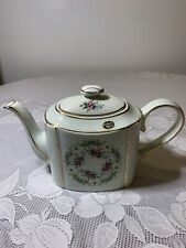 Vintage Porcelain Haddon Arthur Wood floral Rose teapot 5590 England Gold Trim