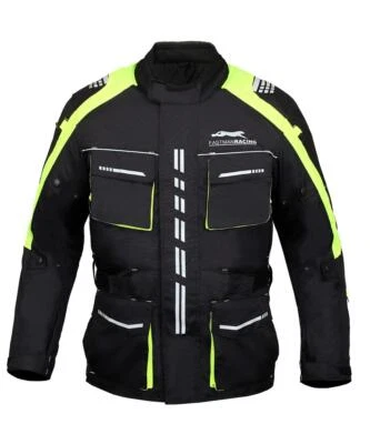 Motorrad Kombi Jacke, Textil  Herren Touring  Wasserdicht Mit Protektoren Grün - Bild 1 von 2