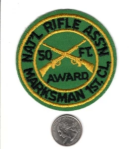 N.R.A. MARKSMAN 50 FT GUN PISTOL FIREARMS RIFLE SHOTGUN PATCH -MICHIGAN DEER - Picture 1 of 1