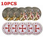 10Pcs Knight Templar Red Cross Challenge Coin Religious Coin Commemorative Gift