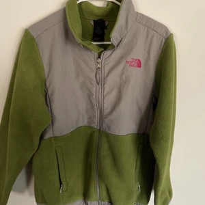 Girls The North Face Denali Fleece Jacket Full Zip  Green XL (18) - Picture 1 of 7