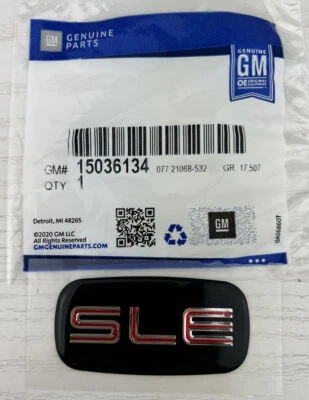1997-2007 GMC Sierra Body Side Chrome/Black/Red SLE  EMBLEM new OEM 15036134 - Image 1 of 2