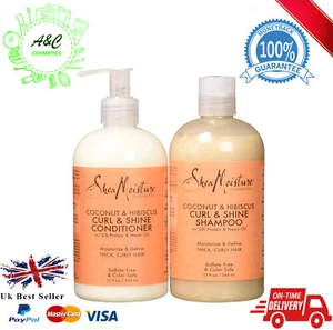 Sheamoisture Coconut & Hibiscus Curl & Shine Shampoo And Conditioner Set 13 Oz - Picture 1 of 2