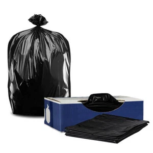 Plasticplace 32-33 Gallon Trash Bags - Black, Case of 100 Garbage Bags - Picture 1 of 6