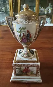 French Antique Hand Painted Porcelain Vase 6"H - Picture 1 of 6