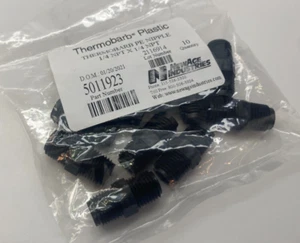 (Qty 10) 1/4" NPT Polyethylene Threaded Hex Nipple (1/4 NPT x 1/4 NPT) - Picture 1 of 5