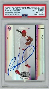 Espejo blanco con materiales certificados Leaf 2004 firmado por Ryan Howard #167 PSA 10 automático - Imagen 1 de 2