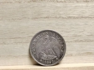 1881 So Un Peso Chile Silver Coin - Picture 1 of 8