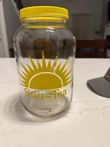 Vintage Retro 70s/80s Anchor Hocking Sun Tea Jar w/yellow lid Sun Tea Gallon Jug - Imagen 1 de 2