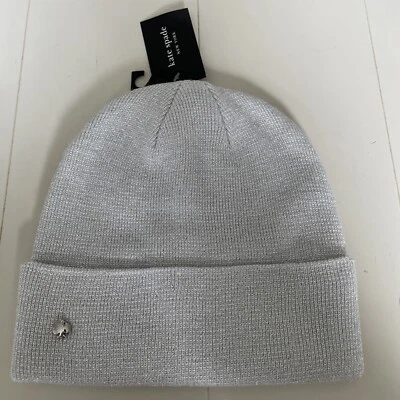 NWT KATE SPADE Metallic Beanie, silver, $58 - Image 1 of 4