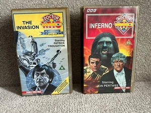 VHS Tape x 2 - Doctor Who - The Invasion 30th Anniversary - Inferno -Jon Pertwee - Picture 1 of 8
