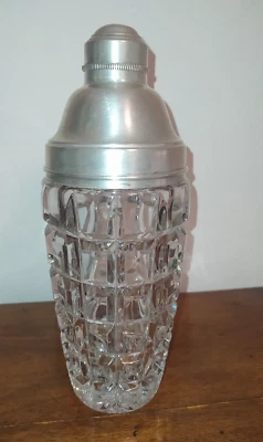 SHAKER IN VETRO E ARGENTO 800 VINTAGE  BEN TENUTO - Immagine 1 di 4