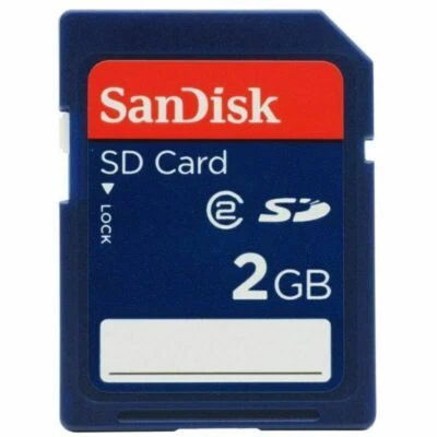 SanDisk 2GB 2G SD Card sdsdb-2048 Standard Secure Digital Memory Blue - Image 1 of 4