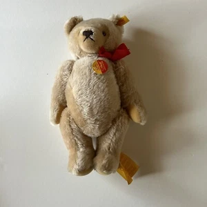 Vintage 80's Stiff Jointed Original Teddy Bear  #0201/36  Tan Brown Eyes 13" - Picture 1 of 9