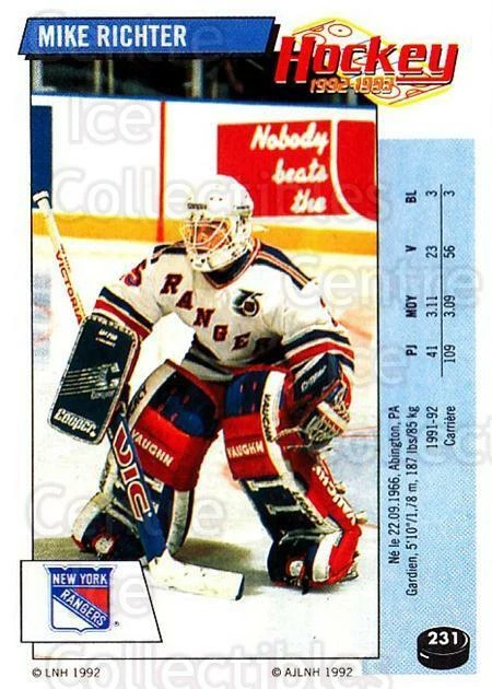 1992-93 Panini Stickers French #231 Mike Richter — 第 1/1 张图片