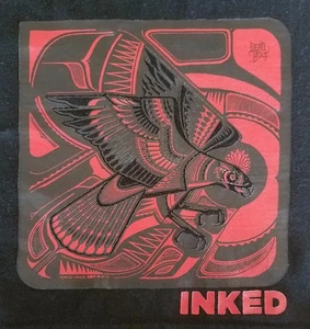 INKED Deadbolt Red Ltd Ed Wine Black Promo T-Shirt David Hale Tattoo Graphic S - Picture 1 of 4