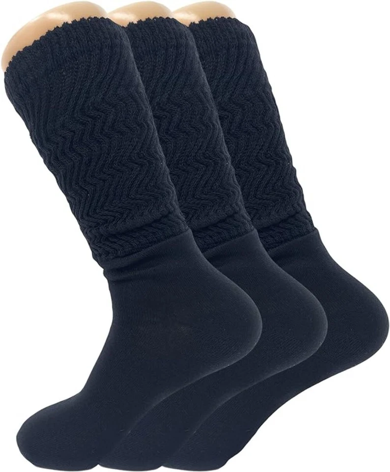 Women's Slouch Knee High Socks – 3 Pairs, Size 9-11 | Soft, Breathable & Versati - Image 1 of 1