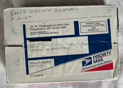 US Mint Sealed Box 4 Rolls Uncirculated 2000-P Virginia 50 States Quarters OGP! - Image 1 of 4