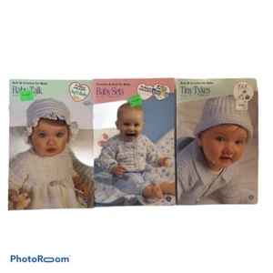 Lot of 3 Coats & Clark Knit & Crochet for Baby Booklets - Picture 1 of 1