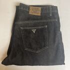 VTG GUESS Jeans 39075 PASCAL Black Loose Tapered 2 Button 38x30 Made in USA