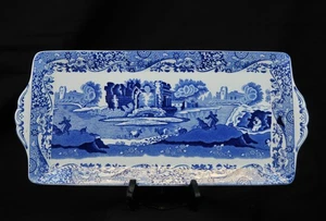 Spode Italian Pattern Rectangular Sandwich Tray, Traditional Blue & White - Picture 1 of 7