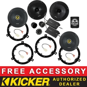 KICKER CSS674+CSC674 6.75" OEM SPEAKER REPLACEMENT KIT FOR JEEP WRANGLER 2007-17 - Picture 1 of 7