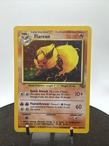 Pokemon Flareon 3/64 Holo Jungle 1999 WOTC Vintage CREASED - Picture 1 of 24