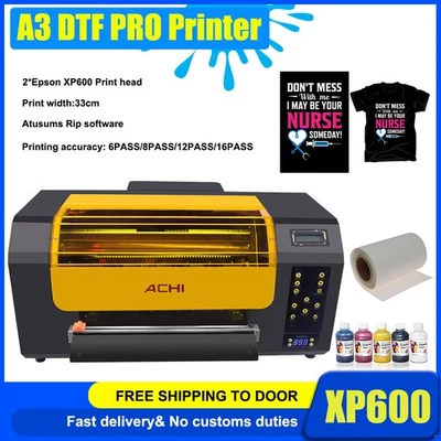 ACHI 33cm DTF PRO Printer Double XP600 Print Head Heat Transfer Film DIY Print - Bild 1 von 4