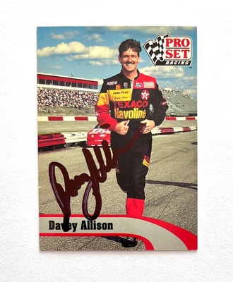 Davey Allison NASCAR 1992 Pro Set #183 Autographed Signed - Image 1 of 4