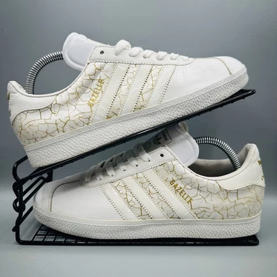Adidas Gazelle Trainers White & Gold Leather Women’s UK Size 7  - Image 1 of 4