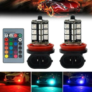 2x H8 H9 H11 LED Fog Light Bulbs 16 Color Changing RGB Remote High Power Lights - Imagen 1 de 15