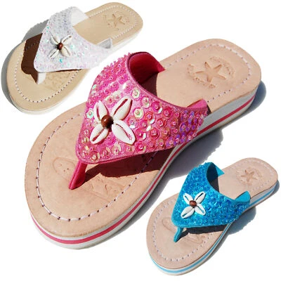 SEESTERN Mädchen Leder Zehentrenner Zehensandale Zehensteg Sandalen in Gr.25-36  - Bild 1 von 4