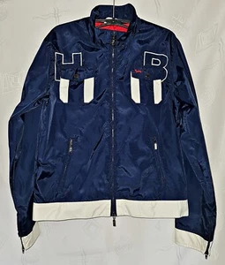 JACKET VINTAGE  HARMONT & BLAINE SOLID BLUE LOGO EMBROIDERY BOYS:US14-16/EU164 - Picture 1 of 8