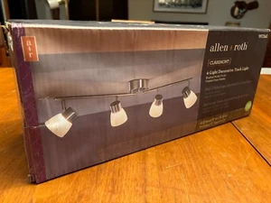 Allen + Roth, "Claremont" 4-Light Brushed Nickel Dimmable LED Track Light Bar - Picture 1 of 6
