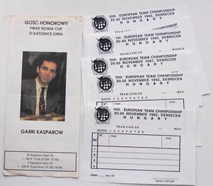 Grandmaster Kasparov Katowice Open, 1st European Team Champioship Forms Hungary - Picture 1 of 4