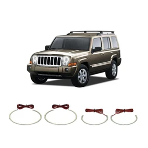 Bright White LED Headlight Halo Ring Kit for Jeep Commander 06-10 - Picture 1 of 2