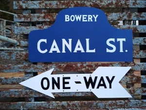 1920s Bowery New York PVC Street Sign Set - Picture 1 of 2