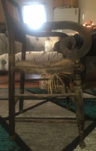 Vintage Pair L. HITCHCOCK Dining Chair Gold Stenciling Harvest Floral - Picture 1 of 10