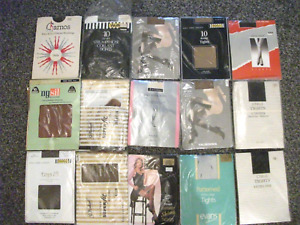JOB LOT OF 15 BRAND NEW VINTAGE TIGHTS AND STOCKINGS SIZE MED/LARGE WOOLFORD ETC