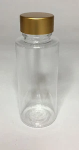 Leere 30ml PET Kunststoff Klar Zylinder Flaschen + Gold Schraubverschluss JEDE MENGE - Bild 1 von 1