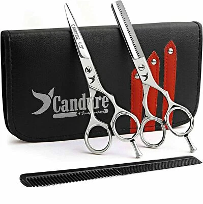 Kit 2 Forbici Parrucchiere Professionali Barbiere per Sfoltire i Capelli barba - Immagine 1 di 4