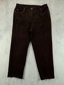 RUBY RD Womens 12 Pants Corduroy Brown Chino High Rise Waist 33x27 Ladies - Picture 1 of 8