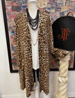 Susan Graver Regular Animal Leopard Printed Novelty Knit Duster Cardigan 3X New