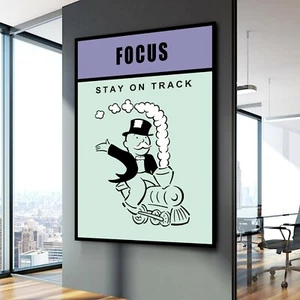 FOCUS Monopoly ed3 Motivation Success Work Decor Wall Games POSTER CANVAS - Picture 1 of 7